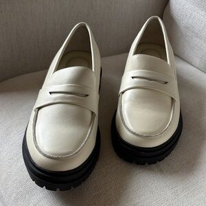 Quince Cream Loafers with Black Soles
